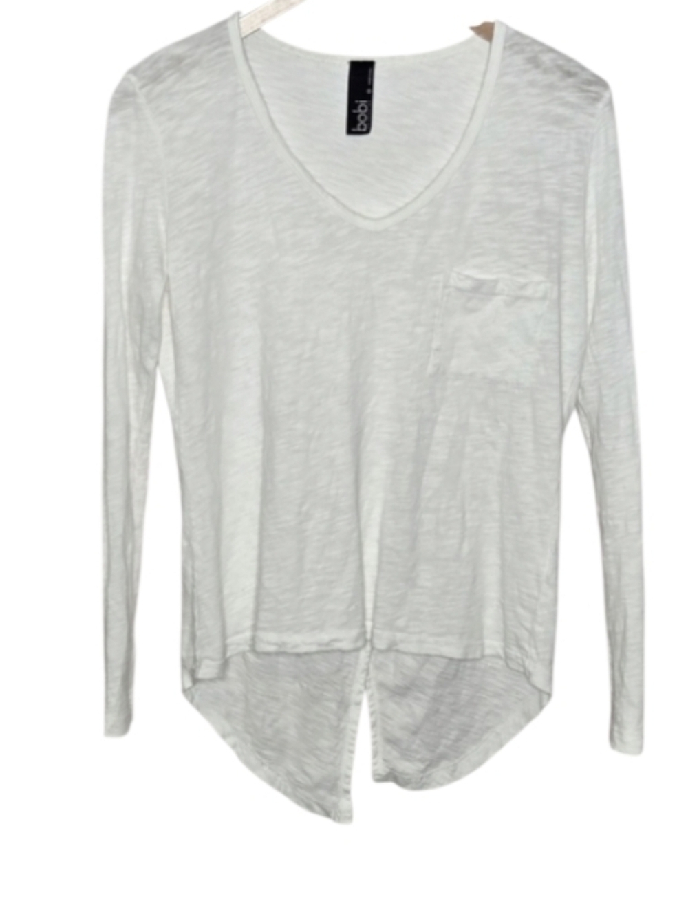 Bobi V-neck Pocket Tee Long Sleeve